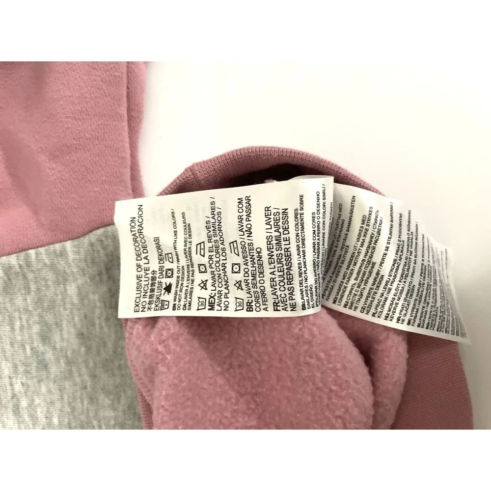 Nike Girls 1/2 Zip Fleece Sweatshirt Gray Pink Neon Green Size M 5-6 YRS